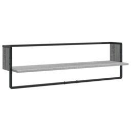 Berkfield Home 6 Piece Wall Shelf Set with Bars Grey Sonoma Engineered Wood - thumbnail 6