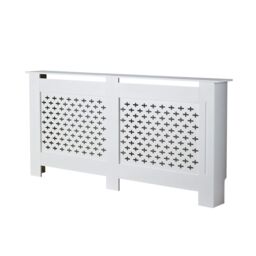 Home Source Extra Large Radiator Cover MDF Wooden Home Decor Modern Design in White - Size: XL - thumbnail 7
