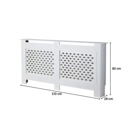 Home Source Extra Large Radiator Cover MDF Wooden Home Decor Modern Design in White - Size: XL - thumbnail 8