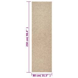 Berkfield Home Rug ZIZUR 80x250 cm Jute Look Indoor & Outdoor in Light Tan - Size: Medium - thumbnail 8