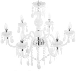 Wyld and Coco 6-Arm Crystal Chandelier White - 6-Light W700 x H1600 mm - thumbnail 5