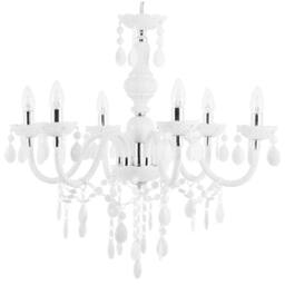 Wyld and Coco 6-Arm Crystal Chandelier White - 6-Light W700 x H1600 mm - thumbnail 2