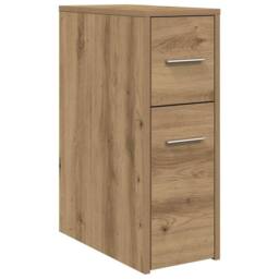 Berkfield Home Narrow Bathroom Cupboard with Wheels Artisian Oak Engineered Wood in Brown - thumbnail 1