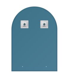 Showerdrape Greenwich Arched Oval Wall Mounted Frameless Bathroom Mirror with Vanity Shelf 70 x 50cm in Silver - Size: 70 x 50 cm - thumbnail 3