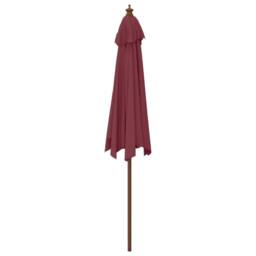 Berkfield Home Garden Parasol with Wooden Pole Bordeaux Red 299x240 cm - thumbnail 5
