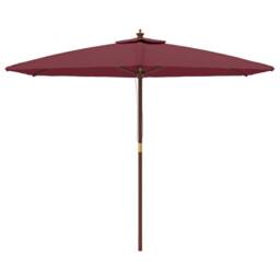 Berkfield Home Garden Parasol with Wooden Pole Bordeaux Red 299x240 cm - thumbnail 3