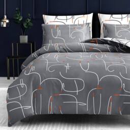 Pamposh Hypoallergenic Duvet Cover Set Reversible Bedding Sets in Grey - Size: King - thumbnail 2