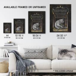 Artery8 Latin Beatitudes with Sloth Artwork Hoefnagel Framed Wall Art Print in Black - Size: A4 - thumbnail 3