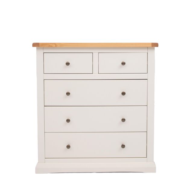 Cabinet Bits Castelli 5 Drawer Chest of Drawers Brass Knob in Off-White - image 1