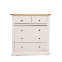 Cabinet Bits Castelli 5 Drawer Chest of Drawers Brass Knob in Off-White - thumbnail 1