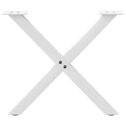 Berkfield Home Coffee Table Legs X-Shaped 2 pcs White 50x(42-43) cm Steel - thumbnail 5