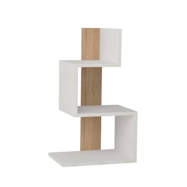 CALICOSY White Bedside Table With Oak Wood Finish, 42 Cm Wide - ROSIE - image 1
