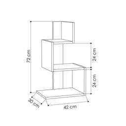 CALICOSY White Bedside Table With Oak Wood Finish, 42 Cm Wide - ROSIE - thumbnail 3