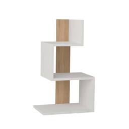 CALICOSY White Bedside Table With Oak Wood Finish, 42 Cm Wide - ROSIE