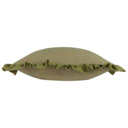 Wylder Effie 100% Cotton Plain Ruffle Cushion in Green - Size: 45 cm x 45 cm - thumbnail 2