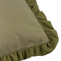 Wylder Effie 100% Cotton Plain Ruffle Cushion in Green - Size: 45 cm x 45 cm - thumbnail 3