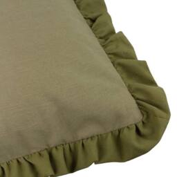 Wylder Effie 100% Cotton Plain Ruffle Cushion in Green - Size: 45 cm x 45 cm - thumbnail 4