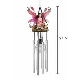 NESTLUNE Pink Hanging Solar Powered Fairy Wind Chime Colour - Size: 100 cm x 60 cm - thumbnail 2