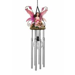 NESTLUNE Pink Hanging Solar Powered Fairy Wind Chime Colour - Size: 100 cm x 60 cm - thumbnail 1