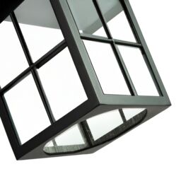 Happy Homewares Classic Matte Black Die-Cast Aluminium Metal Exterior Lantern Light Fitting - thumbnail 4