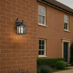 Happy Homewares Classic Matte Black Die-Cast Aluminium Metal Exterior Lantern Light Fitting - thumbnail 7