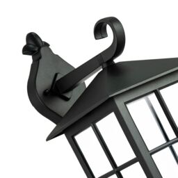 Happy Homewares Classic Matte Black Die-Cast Aluminium Metal Exterior Lantern Light Fitting - thumbnail 3