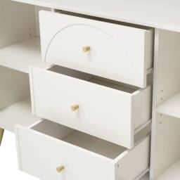 STILVORA Sideboard Cabinet 140cm with Adjustable Shelf Cream White - thumbnail 9