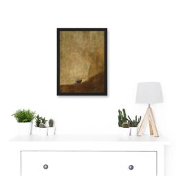 Artery8 Francisco Goya The Dog Reproduction Painting Artwork Framed Wall Art Print A4 in Black - thumbnail 2
