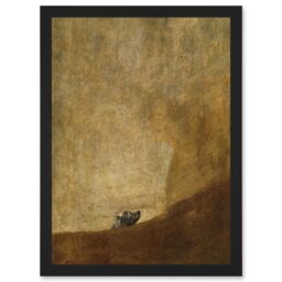 Artery8 Francisco Goya The Dog Reproduction Painting Artwork Framed Wall Art Print A4 in Black - thumbnail 1