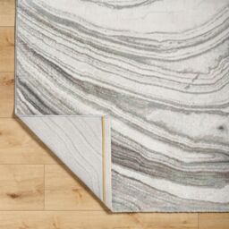 Livabliss Roma-Modern Grey Brown Green Living Dining Bedroom Rug in Light Grey - Size: 80 cm x 220 cm - thumbnail 4