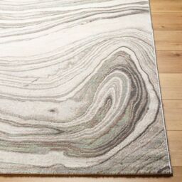 Livabliss Roma-Modern Grey Brown Green Living Dining Bedroom Rug in Light Grey - Size: 80 cm x 220 cm - thumbnail 5
