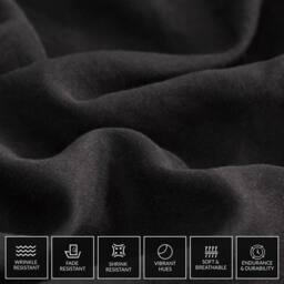 Pamposh Pre Washed Microfibre Duvet Cover Sets Reversible Quilt Covers in Black - Size: King - thumbnail 6