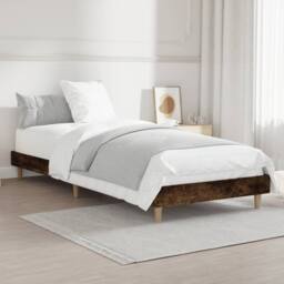 Berkfield Home Durable Bed Frame Smoked Oak 75x190 cm Small Single Engineered Wood in Brown - thumbnail 4