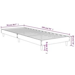 Berkfield Home Durable Bed Frame Smoked Oak 75x190 cm Small Single Engineered Wood in Brown - thumbnail 9