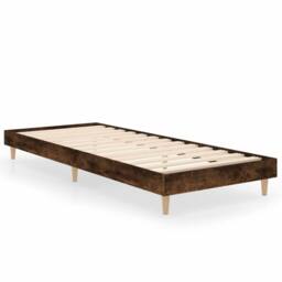 Berkfield Home Durable Bed Frame Smoked Oak 75x190 cm Small Single Engineered Wood in Brown - thumbnail 3