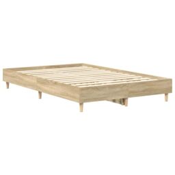 Berkfield Home Bed Frame No Mattress Sonoma Oak 140x190 cm Engineered Wood in Brown - thumbnail 4