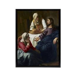 "Artery8 Christ in the House of Martha & Mary Vermeer Framed Canvas Wall Art - Size: W24"" x H32""" - thumbnail 1
