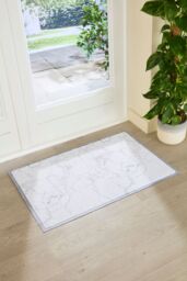 Artsy Mats White Marble Indoor & Outdoor Doormat - Size: 90 cm x 60 cm