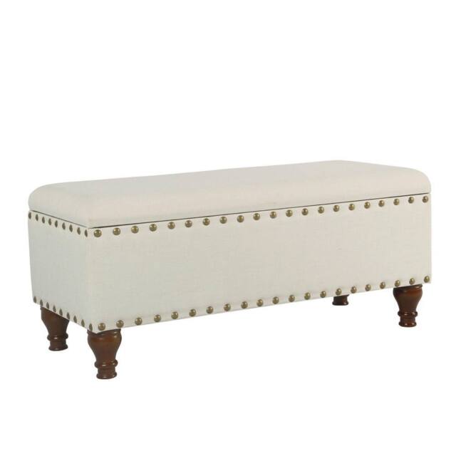 Luxury Living Chelsea Storage Ottoman Bench in Cream - image 1