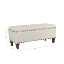 Luxury Living Chelsea Storage Ottoman Bench in Cream - thumbnail 6