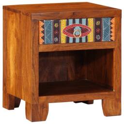 Berkfield Home Bedside Cabinet 40x35x45 cm Solid Wood Acacia in Brown - Size: 40 x 35 x 45 cm - thumbnail 2