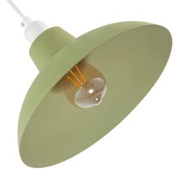 Happy Homewares Industrial Retro Designed Matt Curved Metal Ceiling Pendant Shade in Olive - thumbnail 4