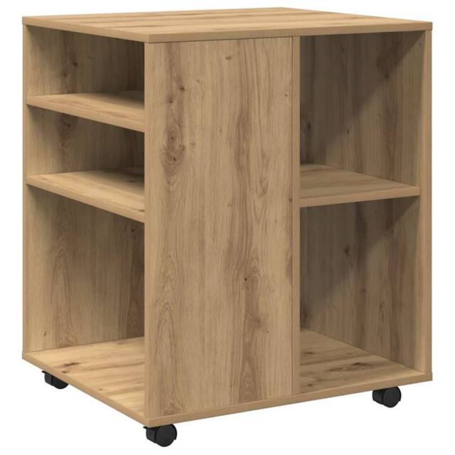 Berkfield Home Rolling Cabinet Artisan Oak 60x53x72 cm Engineered Wood in Brown - Size: 60 x 53 x 72 cm - image 1