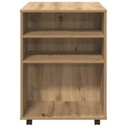 Berkfield Home Rolling Cabinet Artisan Oak 60x53x72 cm Engineered Wood in Brown - Size: 60 x 53 x 72 cm - thumbnail 6