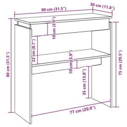 Berkfield Home Console Table Concrete Grey 80x30x80 cm Engineered Wood - Size: 80 x 30 x 80 cm - thumbnail 6