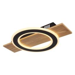 Netlighting Jayden Semi Flush Ceiling Light Wood Look LED 3000K in Brown - thumbnail 1