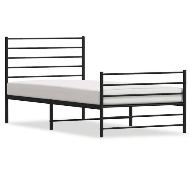 Berkfield Home Metal Bed Frame with Headboard & Footboard Black 100x190 cm - image 1