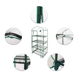SPETLEK 4 Tier Mini Greenhouse Cover Only for Outdoor Garden Growhouse in Green - thumbnail 3