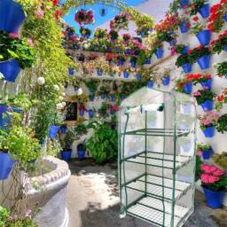 SPETLEK 4 Tier Mini Greenhouse Cover Only for Outdoor Garden Growhouse in Green