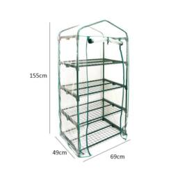 SPETLEK 4 Tier Mini Greenhouse Cover Only for Outdoor Garden Growhouse in Green - thumbnail 2